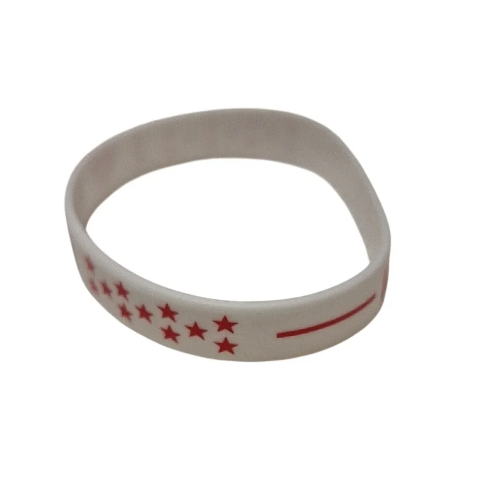 MAGA I Love USA Silicone Wristbands White‎ Red Patriotic Bracelets (5)